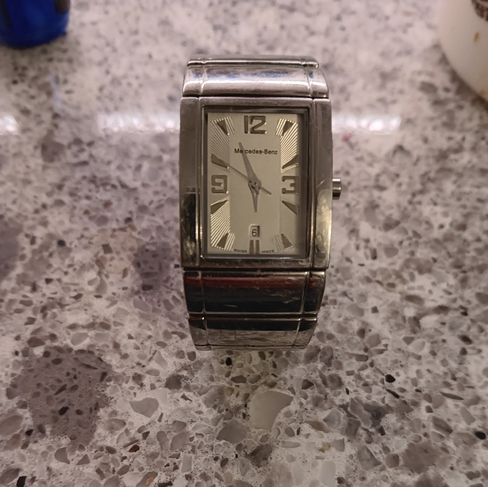 Mercedes Benz Silver Plated Stainless Silver Watch